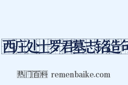 西庄处士罗君墓志铭造句是什么意思的图片
